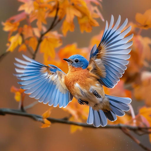Wild bluebird showcasing natural behavior