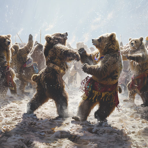 Traditional bear dance at a festival