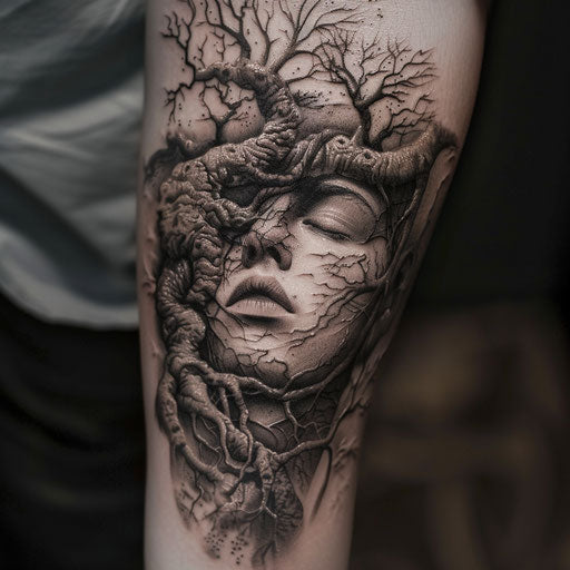 Mental health tattoos with inspiring realistic imagery