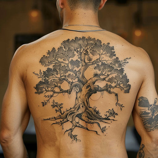 Meaningful tattoos for men with a detailed tree of life