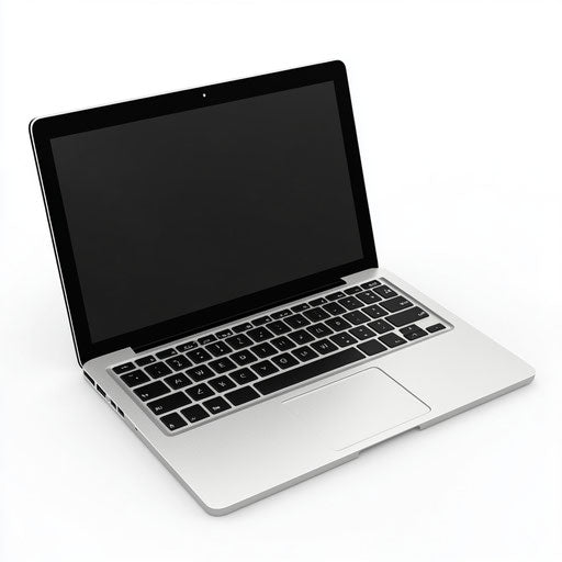 3D laptop with flat white background
