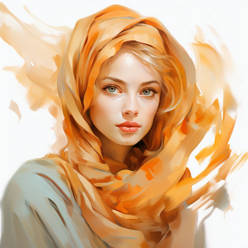 Scarf clipart in the style of Oil painting, on a white background
