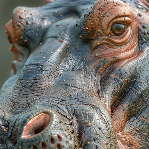 Texture and color of a hippopotamus's skin