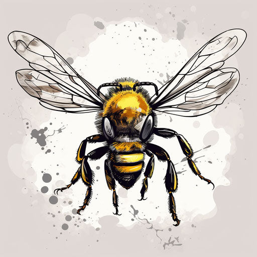 Bee hand drawn vector illustration
