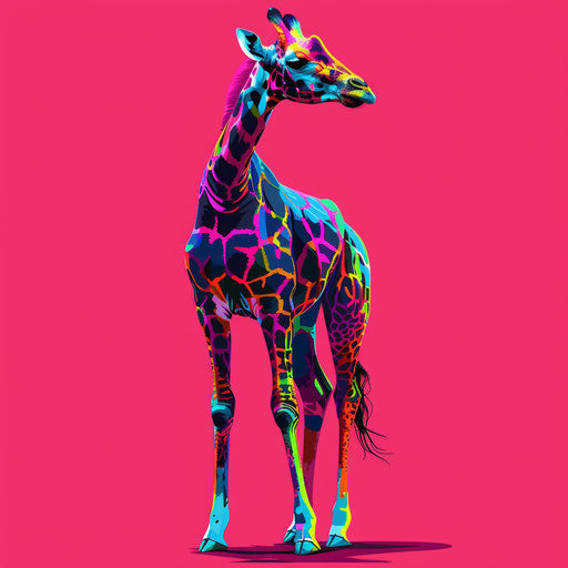 Animal clipart on bright magenta background