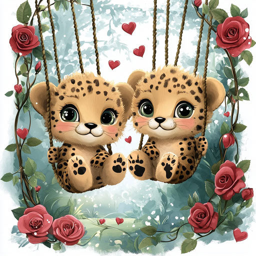 Adorable baby cheetahs for Valentine's Day in the jungle