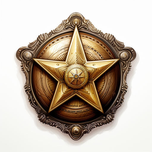Sheriff badge in Oil painting style on white background