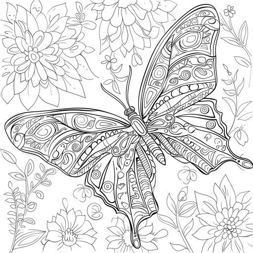 Intricate butterfly with mandala patterns on wings