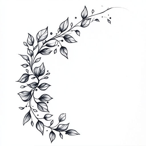 Exquisite inner elbow tattoo sketch with delicate vines