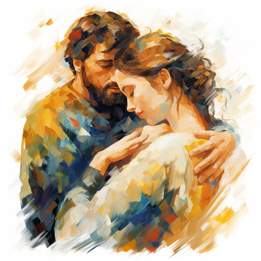 Empathy clipart in the style of Impressionistic Art, on white background