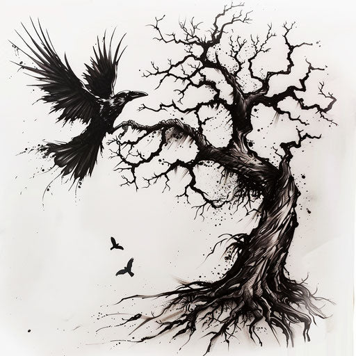 Fantastical Death Tattoo Outlines