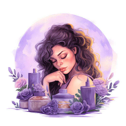 Self care illustration in the style of an oil painting, on white background