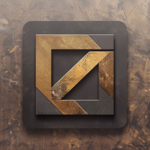 Sophisticated app logo with muted palette and textured background