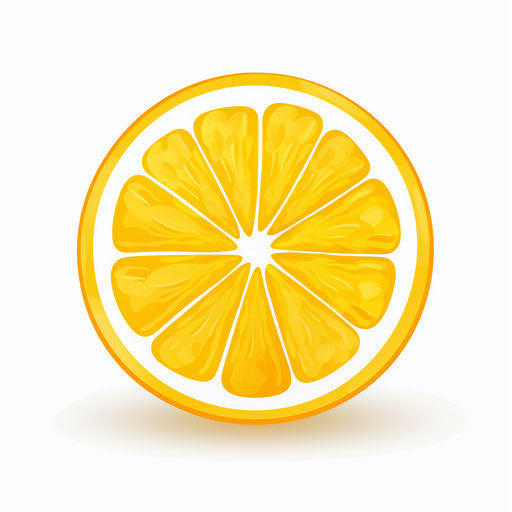 Minimalist lemon slice on white background