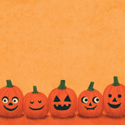 A Row of Unique Carved Jack-o'-Lantern Faces