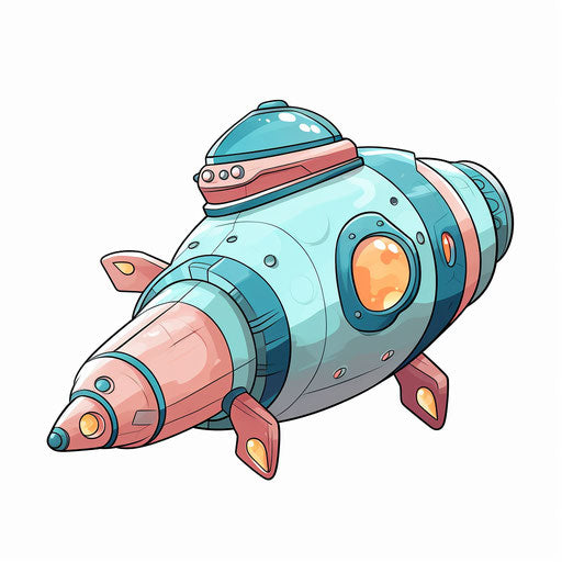 Spacecraft drawing in the Pastel Colors Art style