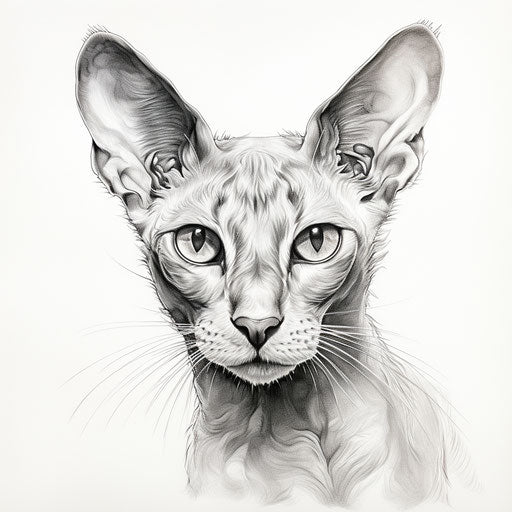 Drawing of oriental shorthair cat