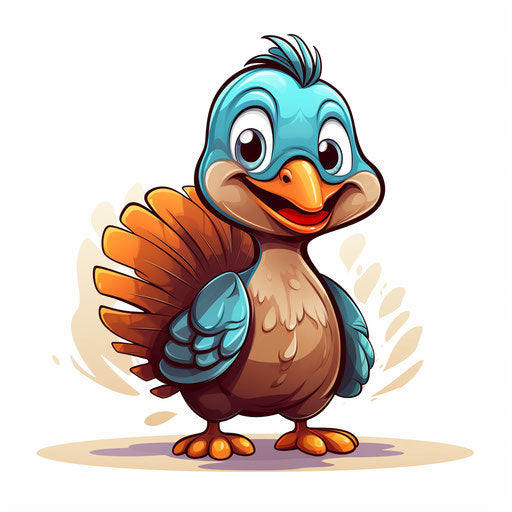 Charming illustration of a turkey in the style of Chiaroscuro Art