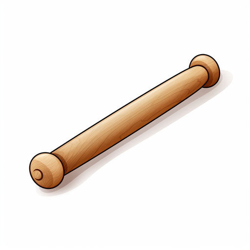 Minimalist style rolling pin clipart, on white background