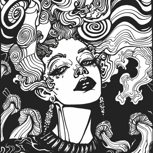 Glamorous creepy trippy design inspired by Megan Hess