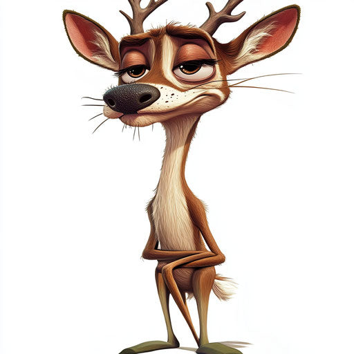Humorous caricature of a deer caricature clipart with human characteristics