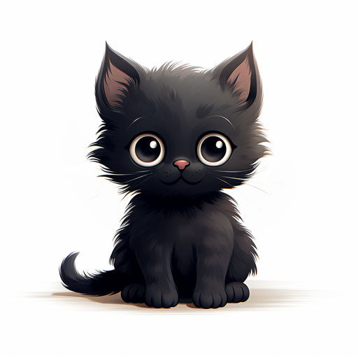 Kitty clipart in the style of Chiaroscuro Art, on a white background