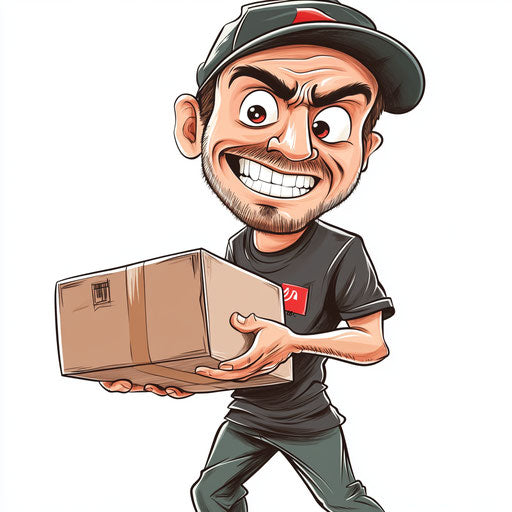 Humorous caricature of a delivery clipart