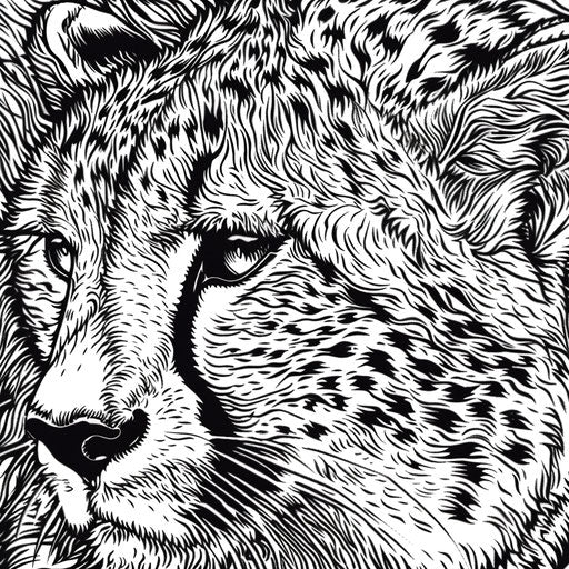 Detailed patterns and textures of cheetah fur