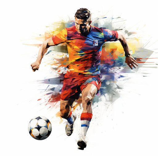 Soccer player in Oil painting style