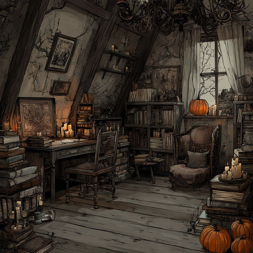 Spooky Gothic Atmosphere of a Forgotten Study