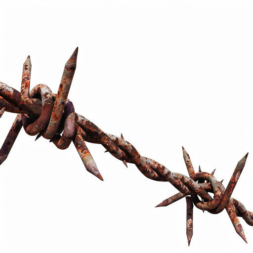 Realistic barbed wire clipart on flat white background