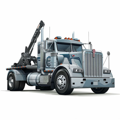 Tow truck clipart in photo realistic style on white background