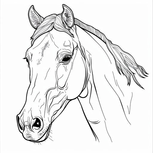 Simple horse head profile with bold lines