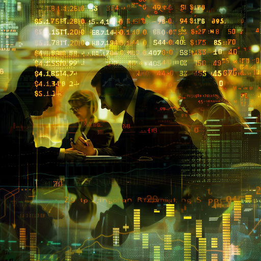 Finance pictures showing the concentration of a risk management team