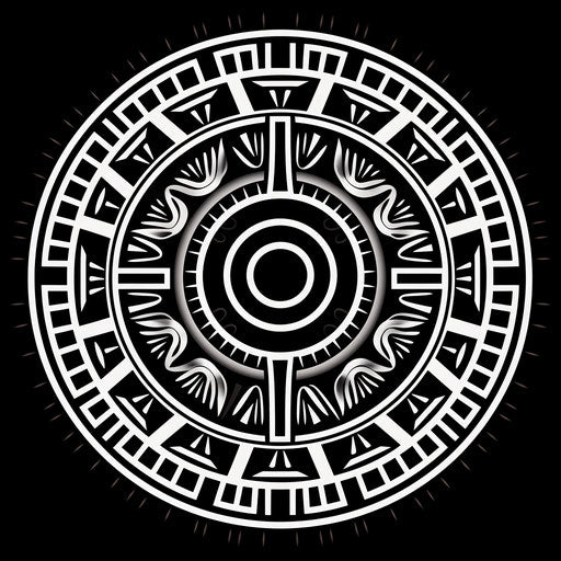 Black and white mandala template, art deco geometric patterns