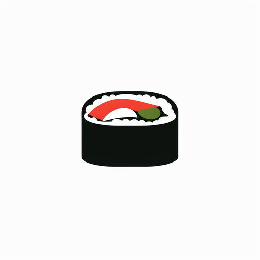 Simple vector icon of a piece of sushi