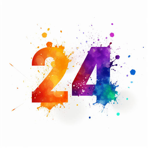 Minimalist style happy new year 2024 clip art, white background