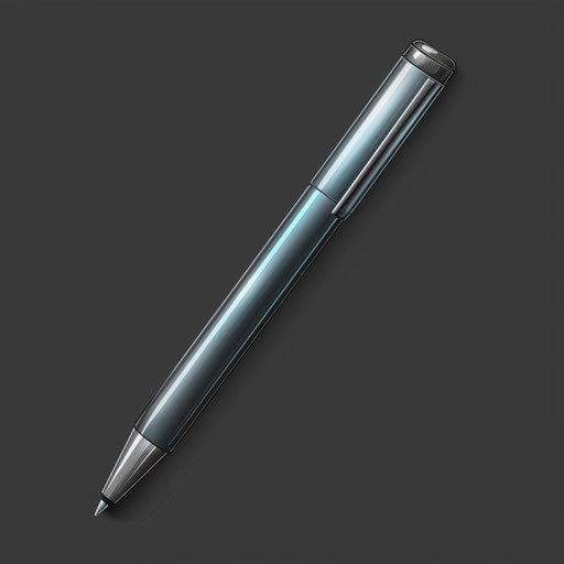 Pen clipart with flat random background, metallic sheen