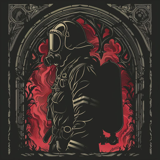 Gothic firefighter tattoo sketch