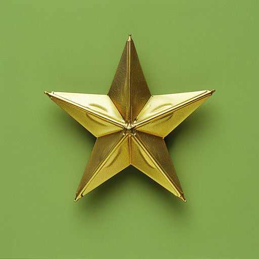 Realistic gold star illustration on vibrant chartreuse background