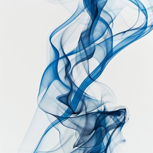Vivid blue smoke forming an abstract tattoo design