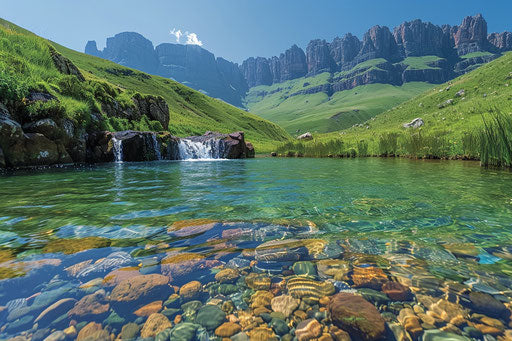 River and waterfall in the Drakensberg, South Africa