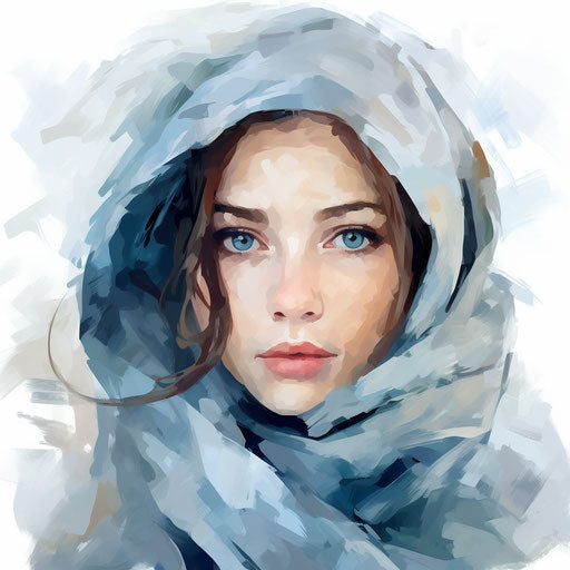Cold clipart in the style of oil painting, on a white background