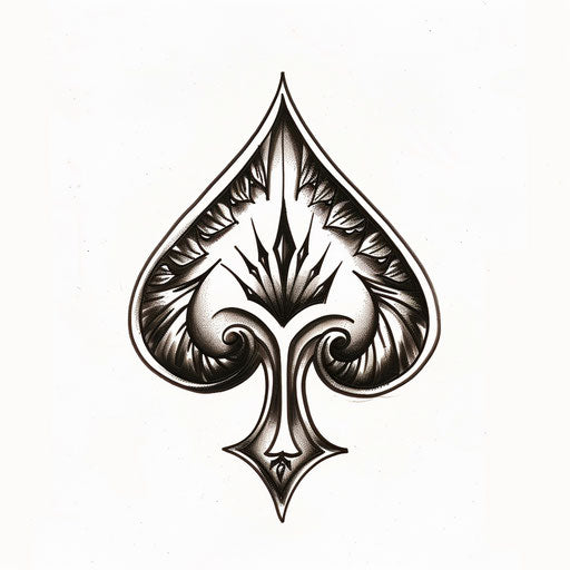 Minimalist spade tattoo sketch design