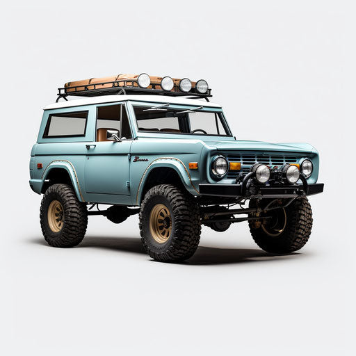 Old Ford Bronco Sport seafoam blue