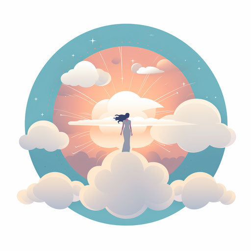 Minimalist heaven on white background