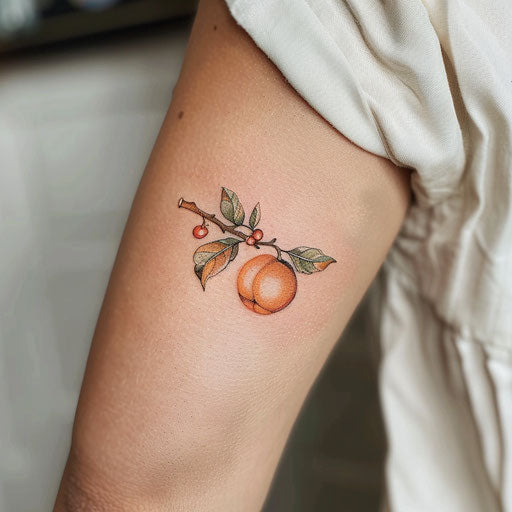 Elegant sketch of a peach with soft pastel colors