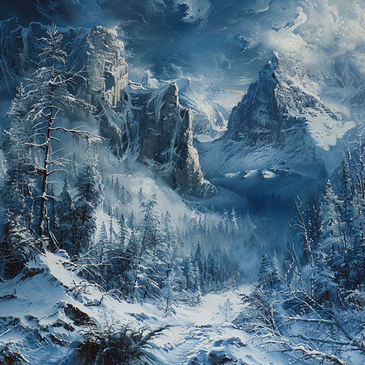Winter scene on Tunnel Mountain, Andreas Achenbach style