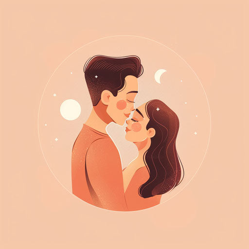 Realistic love drawing on pastel peach background