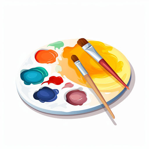 Art palette clipart in Minimalist style, on white background